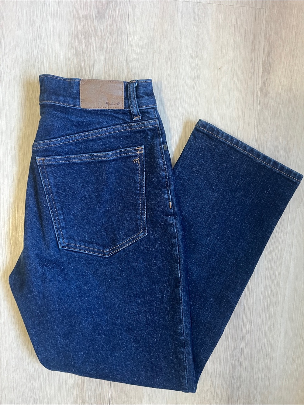 Madewell Denim 90’s Straight Dark Blue Straight-Leg High-rise Jeans Size 8